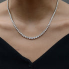 Platinum 14.58 Carat Diamond Riviera Necklace