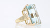 Estate 1930s Retro 50 Carat Emerald Cut Aquamarine Cocktail Ring