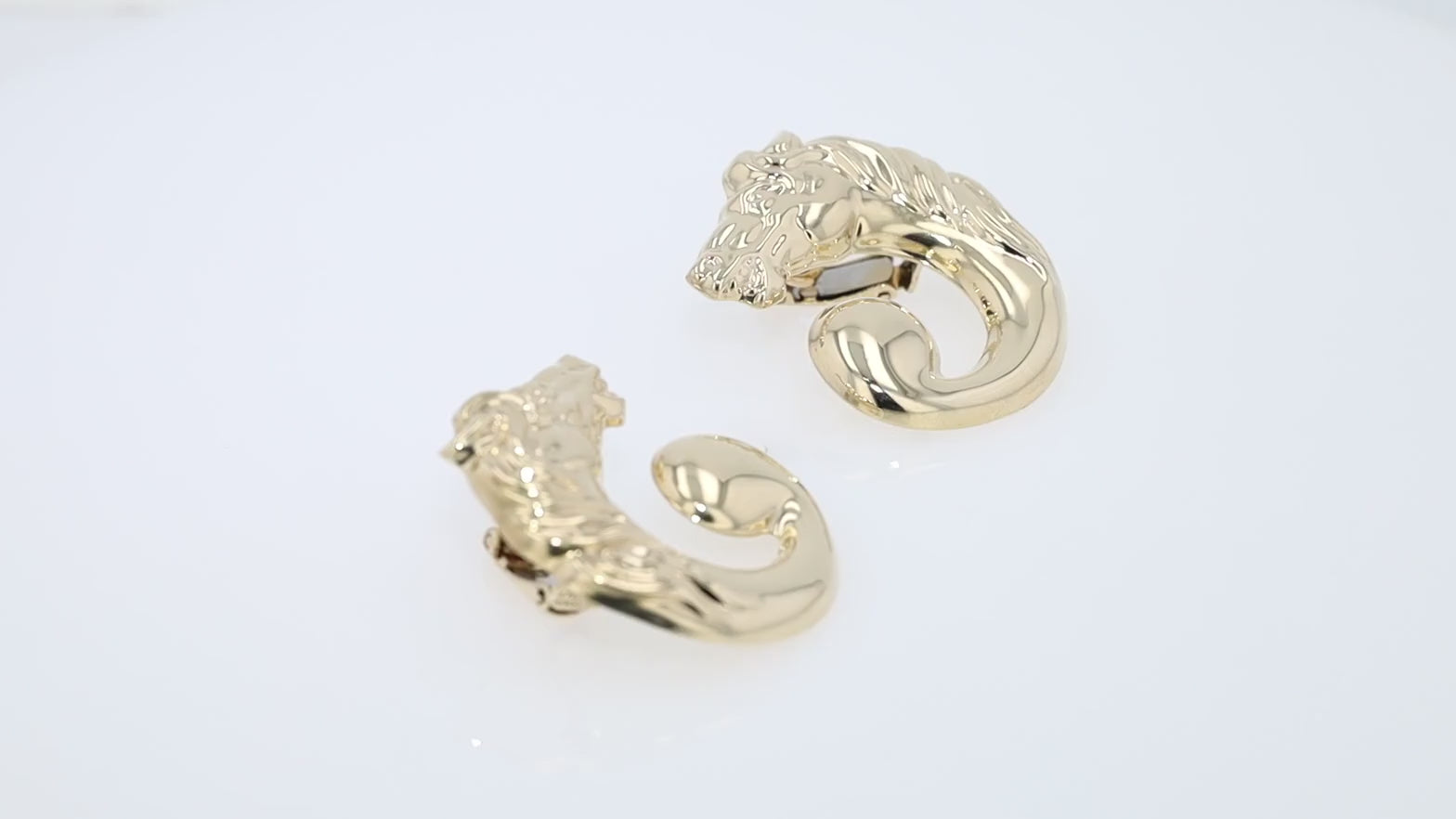 Designer Equestrian Horse Earrings  Italian 14 Karat Gold