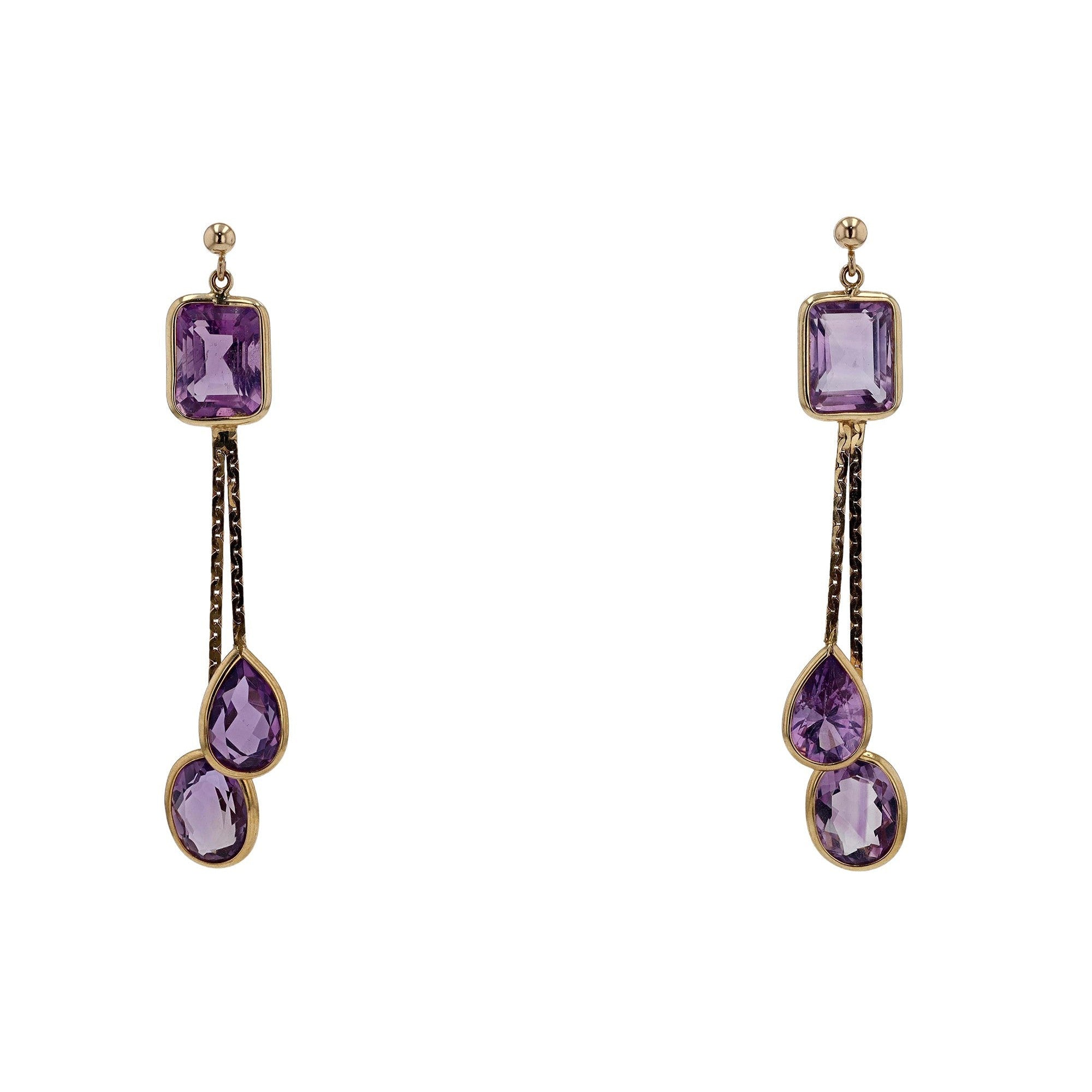 Retro Amethyst Earrings