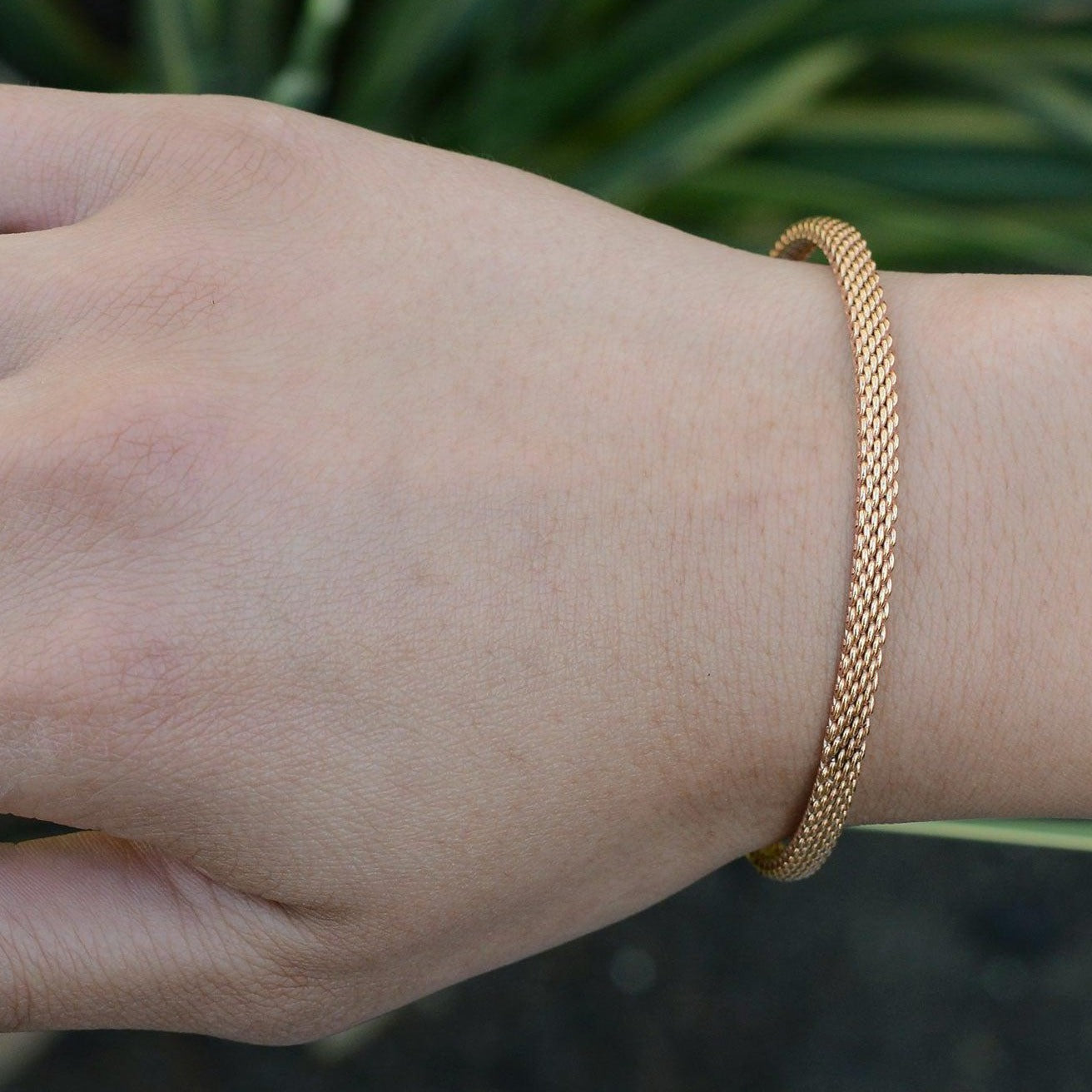 Tiffany & Co. 18k Rose Gold Somerset Mesh Bangle