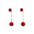 Victorian Red Coral Drop Enhancer Earrings