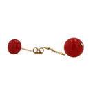 Victorian Red Coral Drop Enhancer Earrings