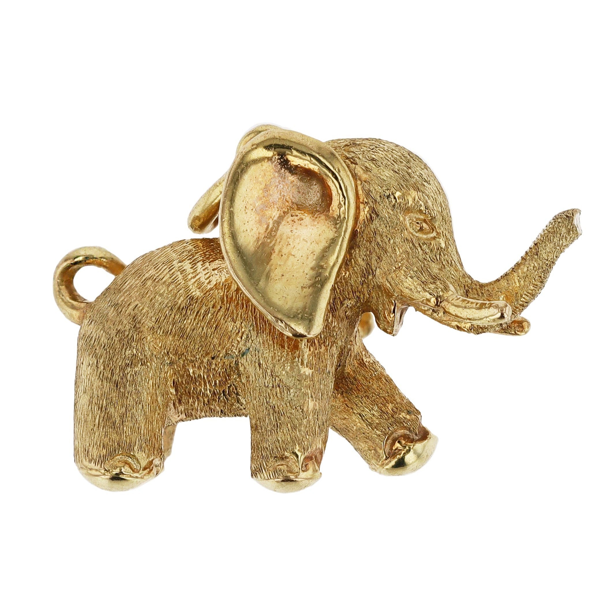 Yellow Gold Elephant Charm