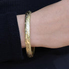 Vintage 14k Yellow Gold Engraved Bangle Bracelet