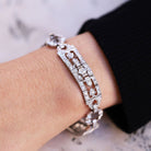 Vintage 1920s 4 Carats Antique Diamond Platinum Art Deco Bracelet