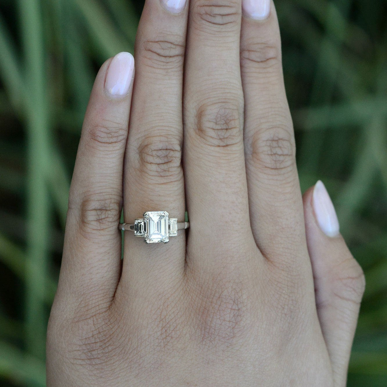 Vintage 2 Carat Emerald Cut Diamond Engagement Ring