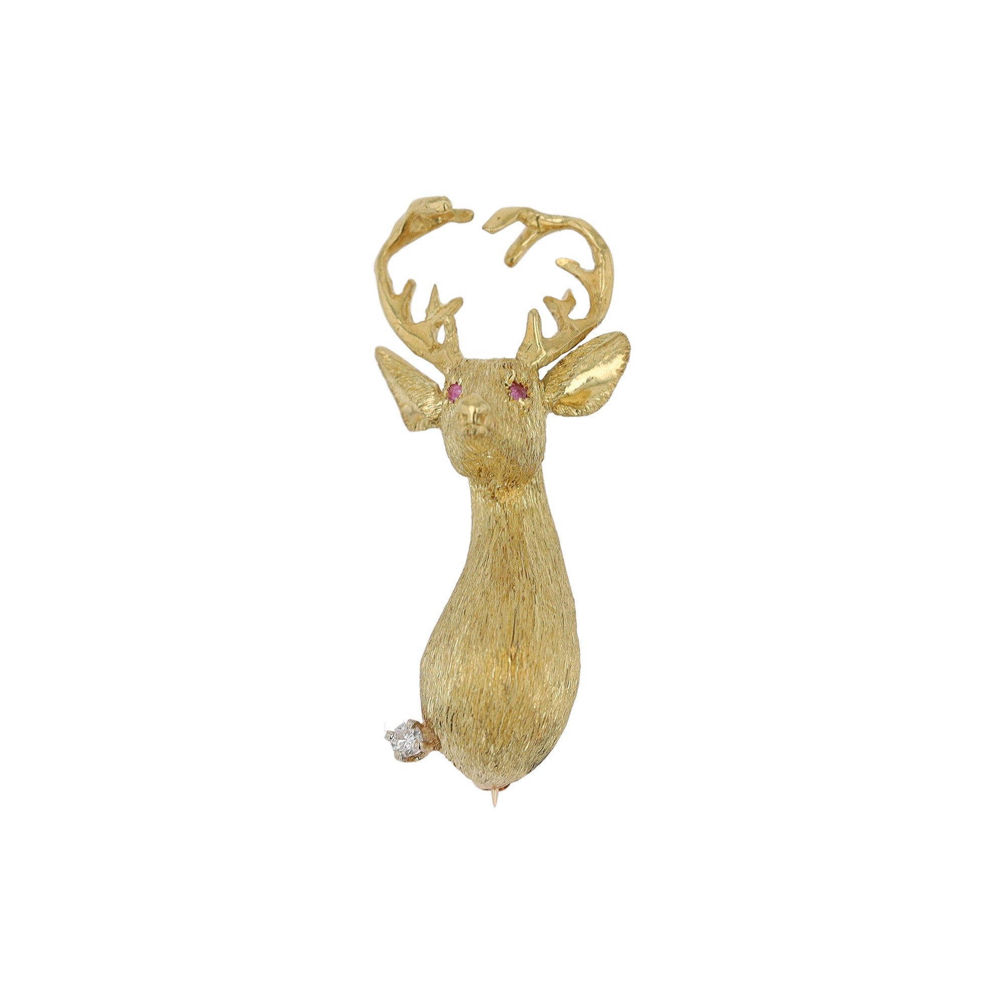 18K Gold Deer Pin