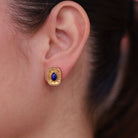 Lapis Lazuli and 22k Gold Stud Earrings