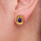 Lapis Lazuli and 22k Gold Stud Earrings