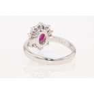 Vintage Mid Century Platinum Star Ruby Engagement Ring