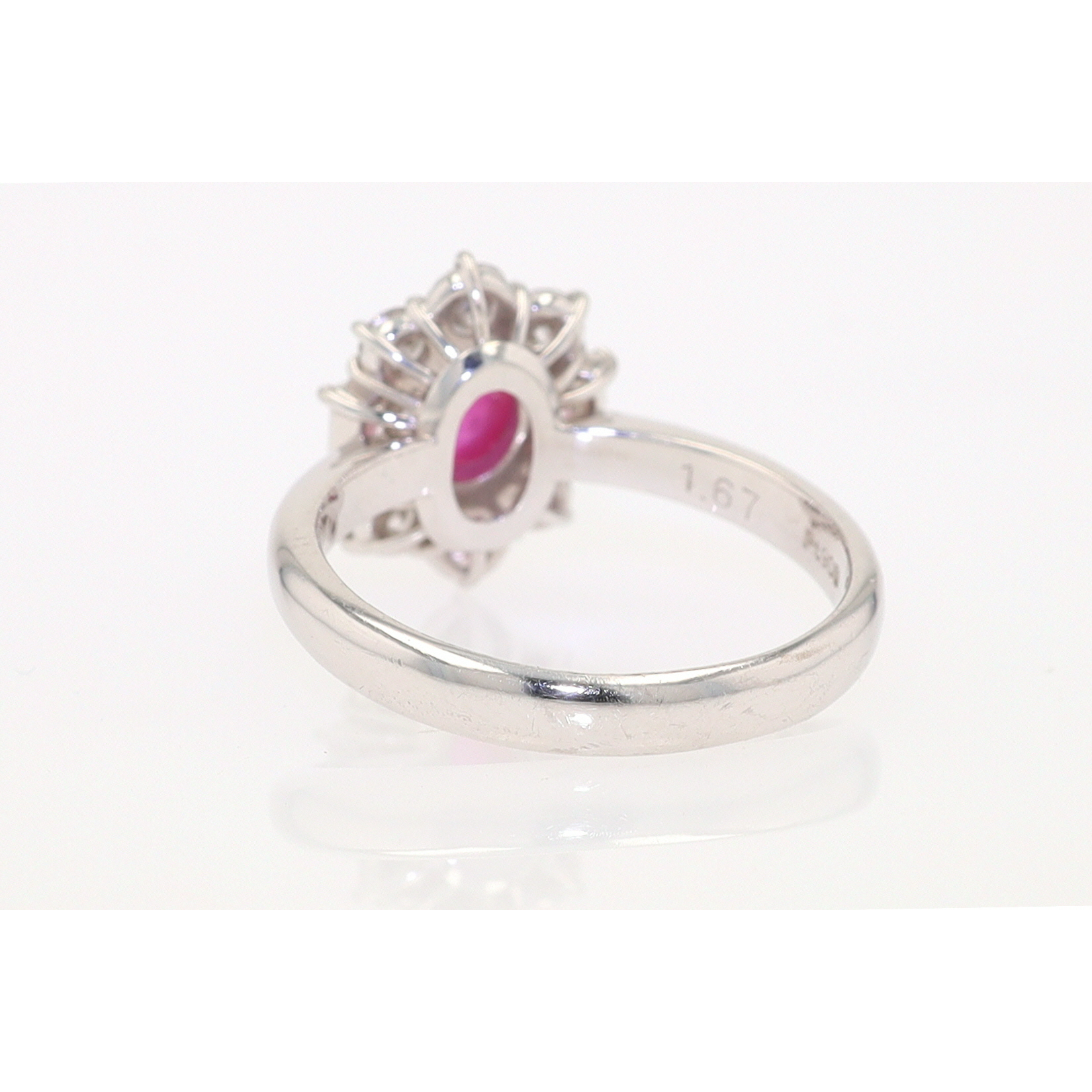 Vintage Mid Century Platinum Star Ruby Engagement Ring