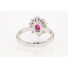 Vintage Mid Century Platinum Star Ruby Engagement Ring