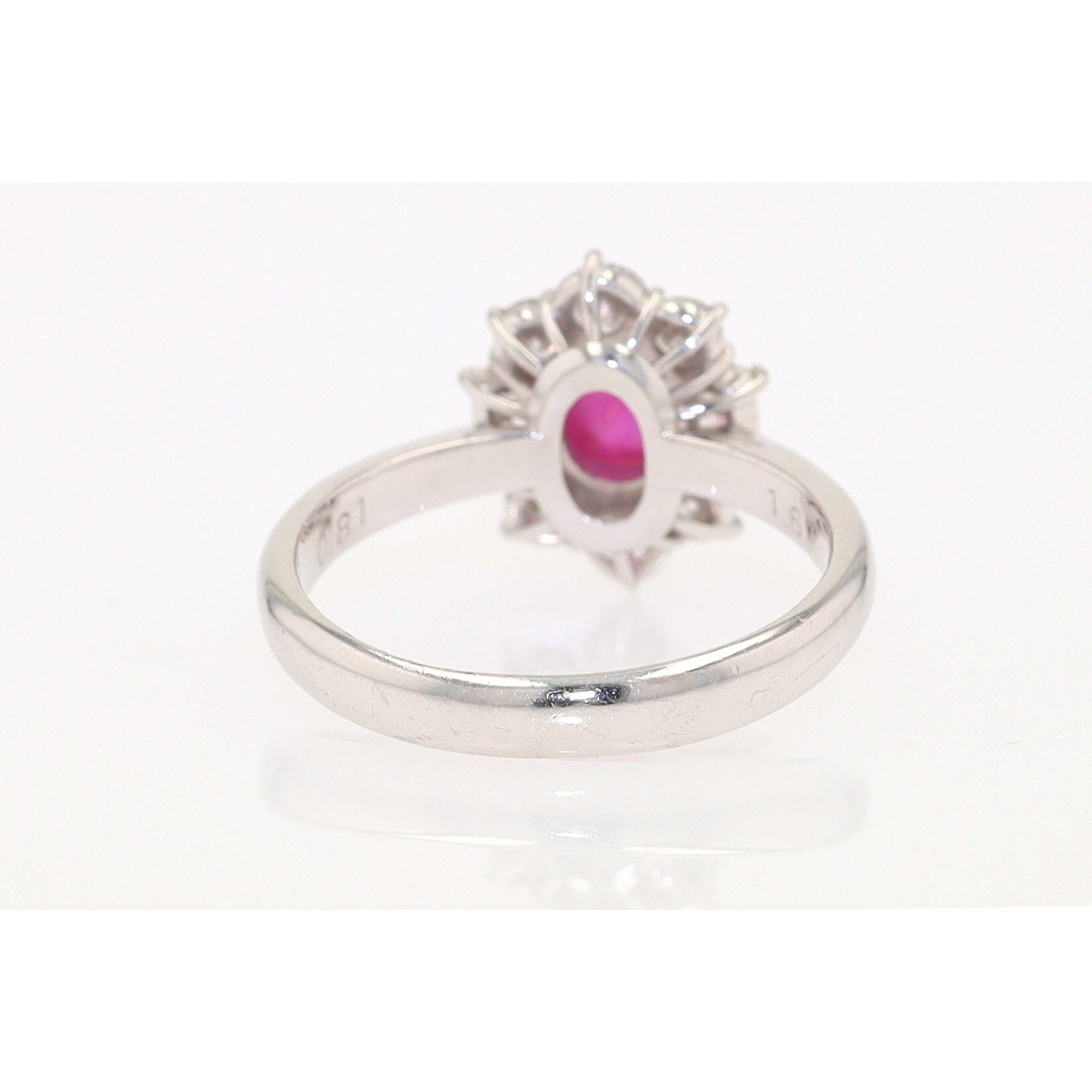 Vintage Mid Century Platinum Star Ruby Engagement Ring