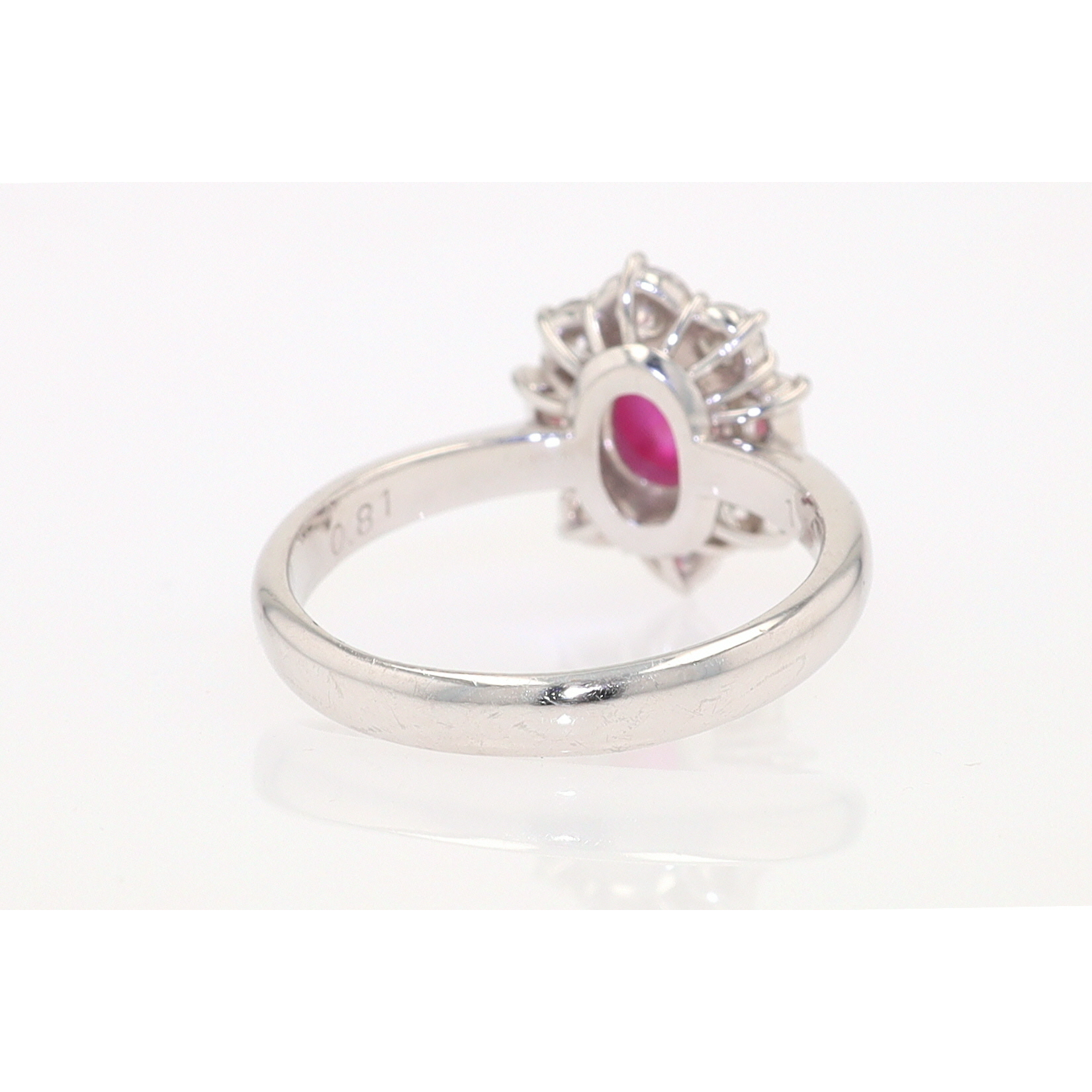 Vintage Mid Century Platinum Star Ruby Engagement Ring