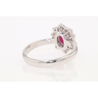 Vintage Mid Century Platinum Star Ruby Engagement Ring