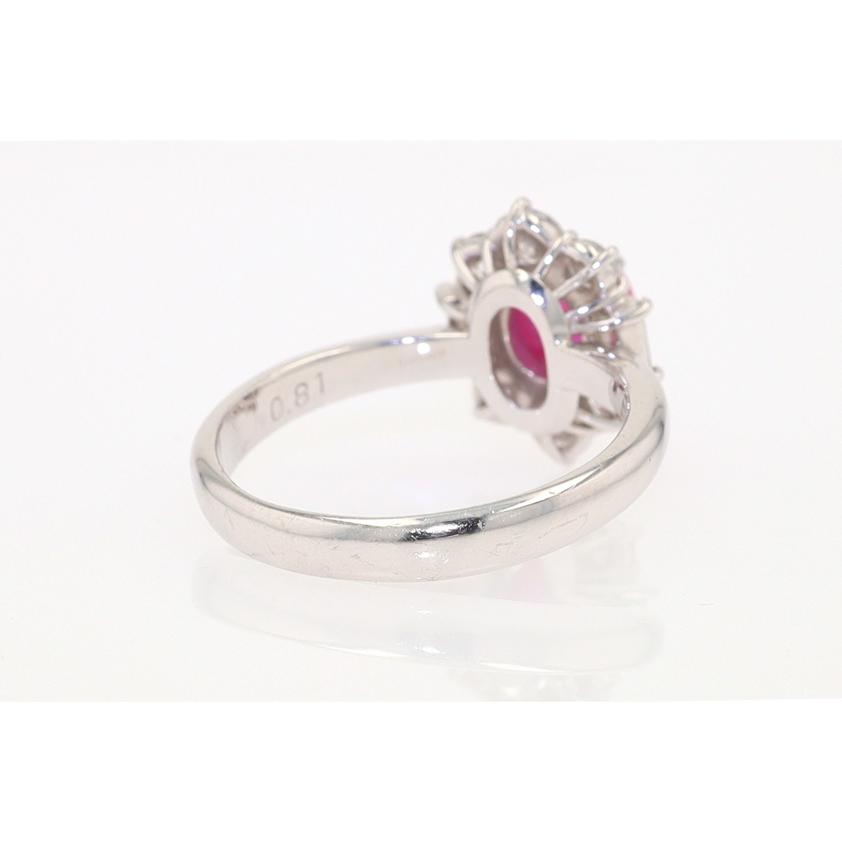 Vintage Mid Century Platinum Star Ruby Engagement Ring