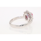 Vintage Mid Century Platinum Star Ruby Engagement Ring