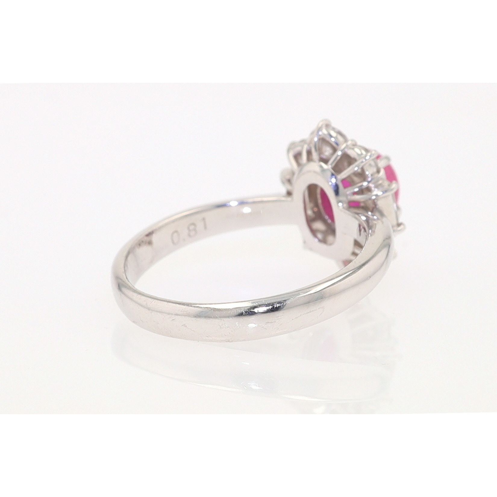 Vintage Mid Century Platinum Star Ruby Engagement Ring