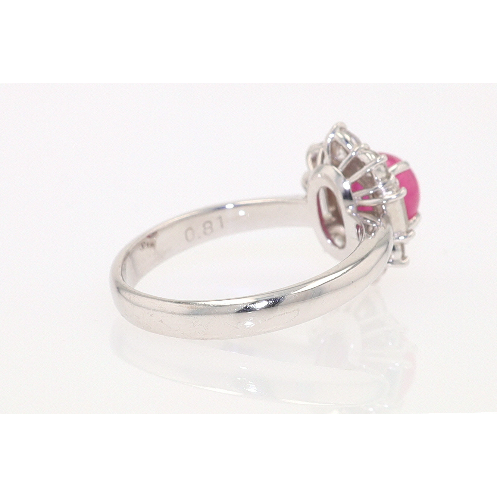 Vintage Mid Century Platinum Star Ruby Engagement Ring