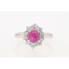 Vintage Mid Century Platinum Star Ruby Engagement Ring