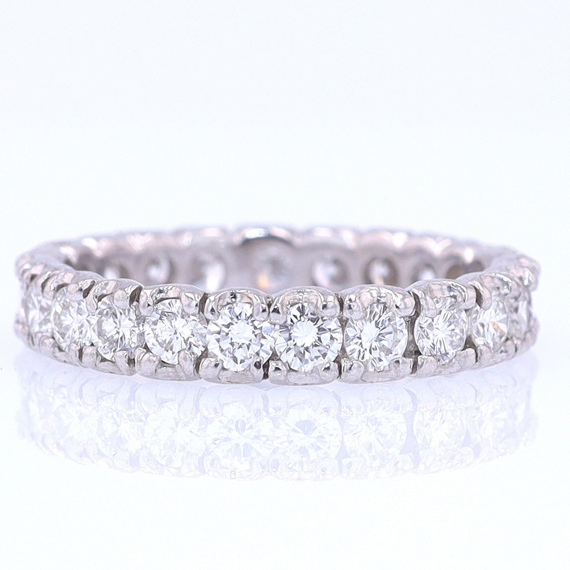 Vintage Unisex Platinum Diamond Eternity Wedding Band