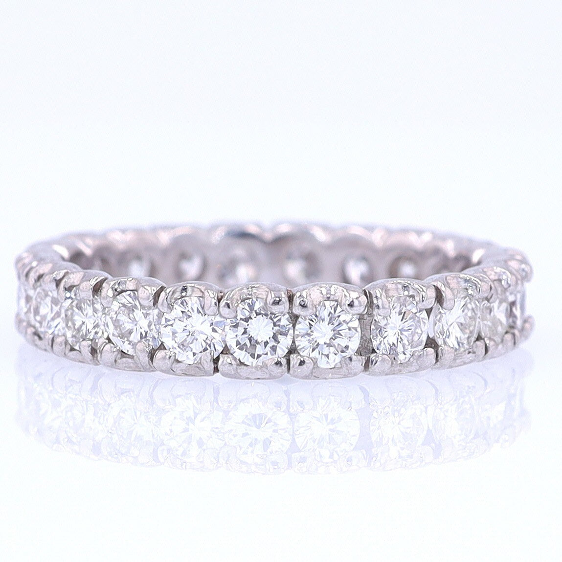 Vintage Unisex Platinum Diamond Eternity Wedding Band