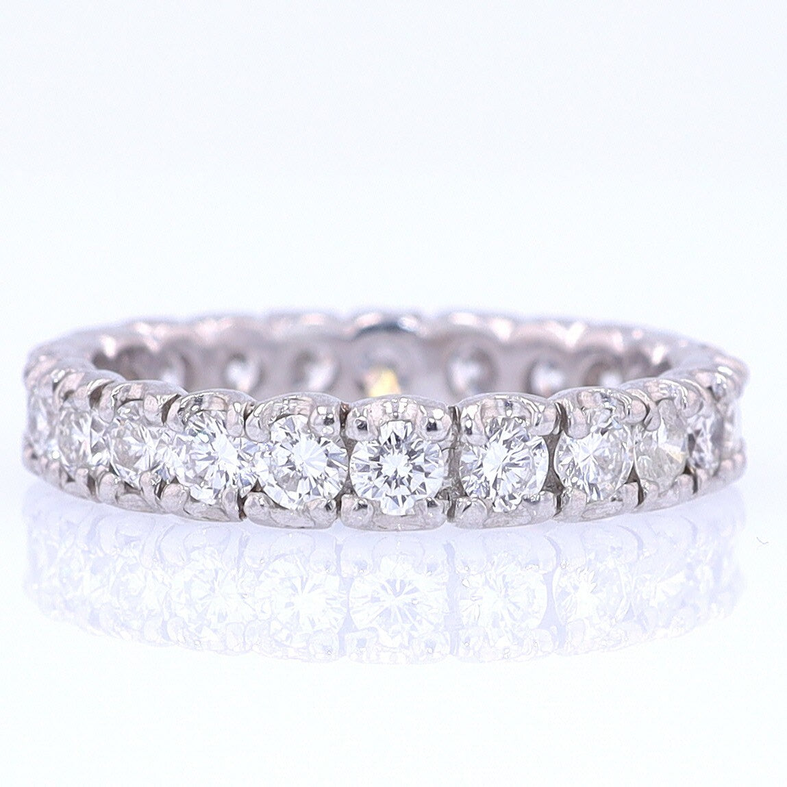 Vintage Unisex Platinum Diamond Eternity Wedding Band