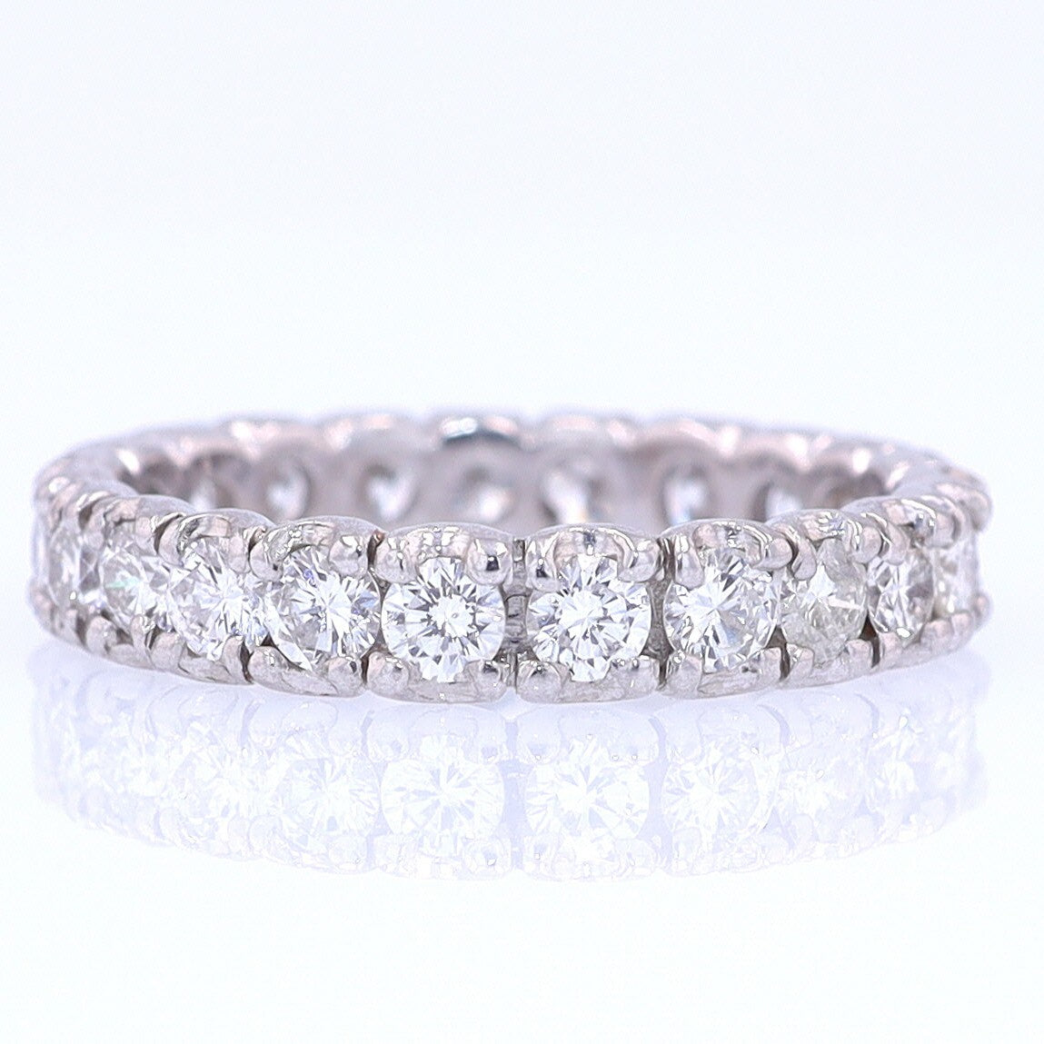 Vintage Unisex Platinum Diamond Eternity Wedding Band