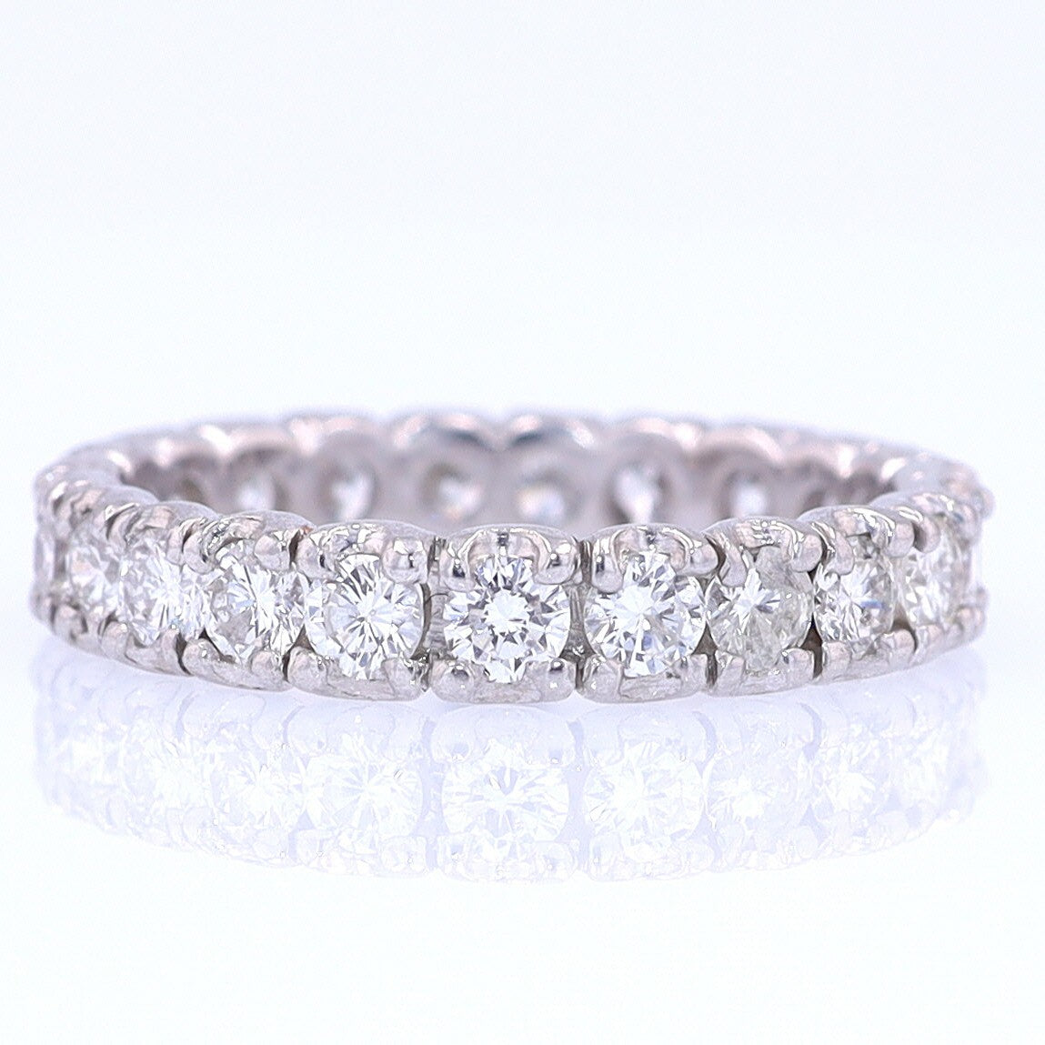 Vintage Unisex Platinum Diamond Eternity Wedding Band