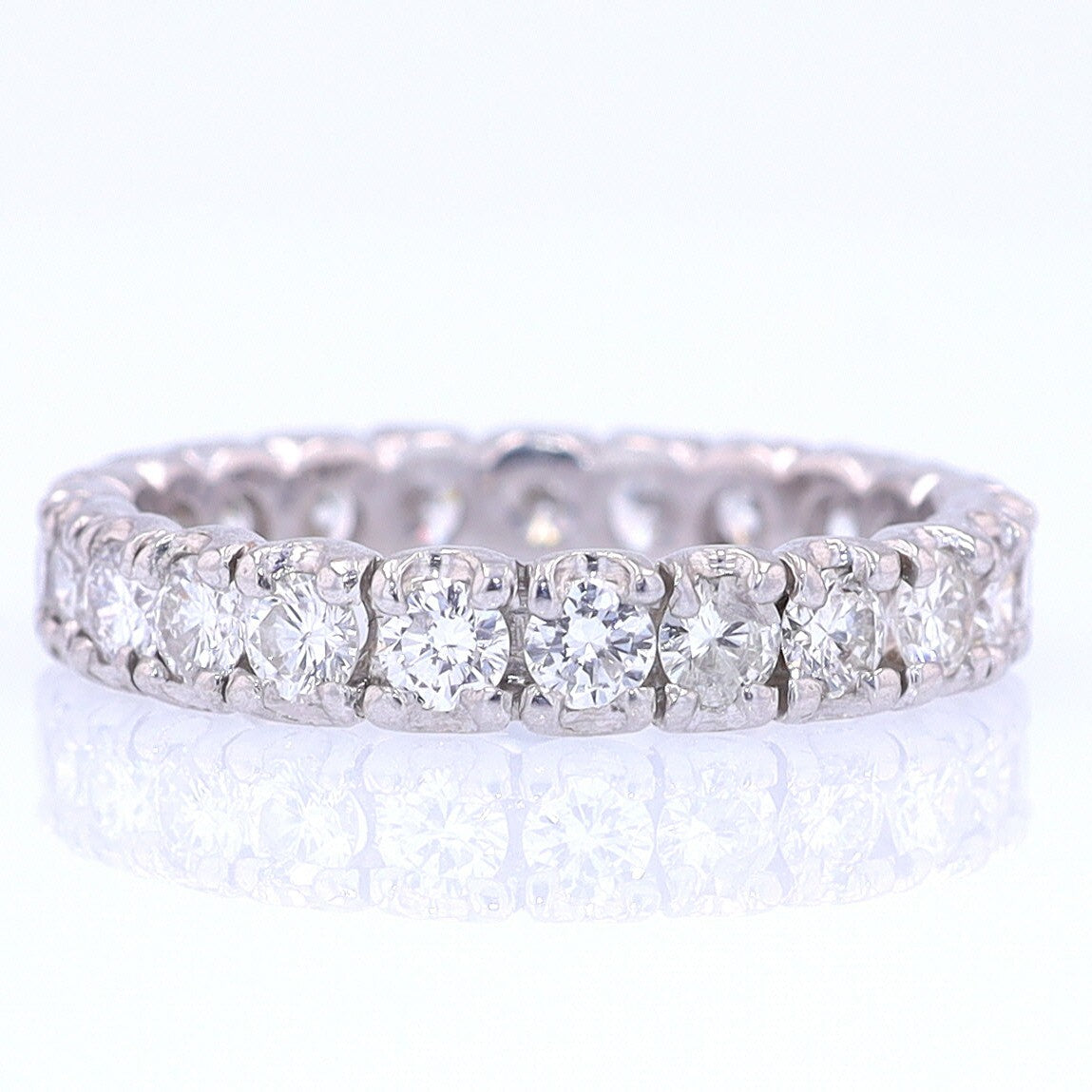 Vintage Unisex Platinum Diamond Eternity Wedding Band