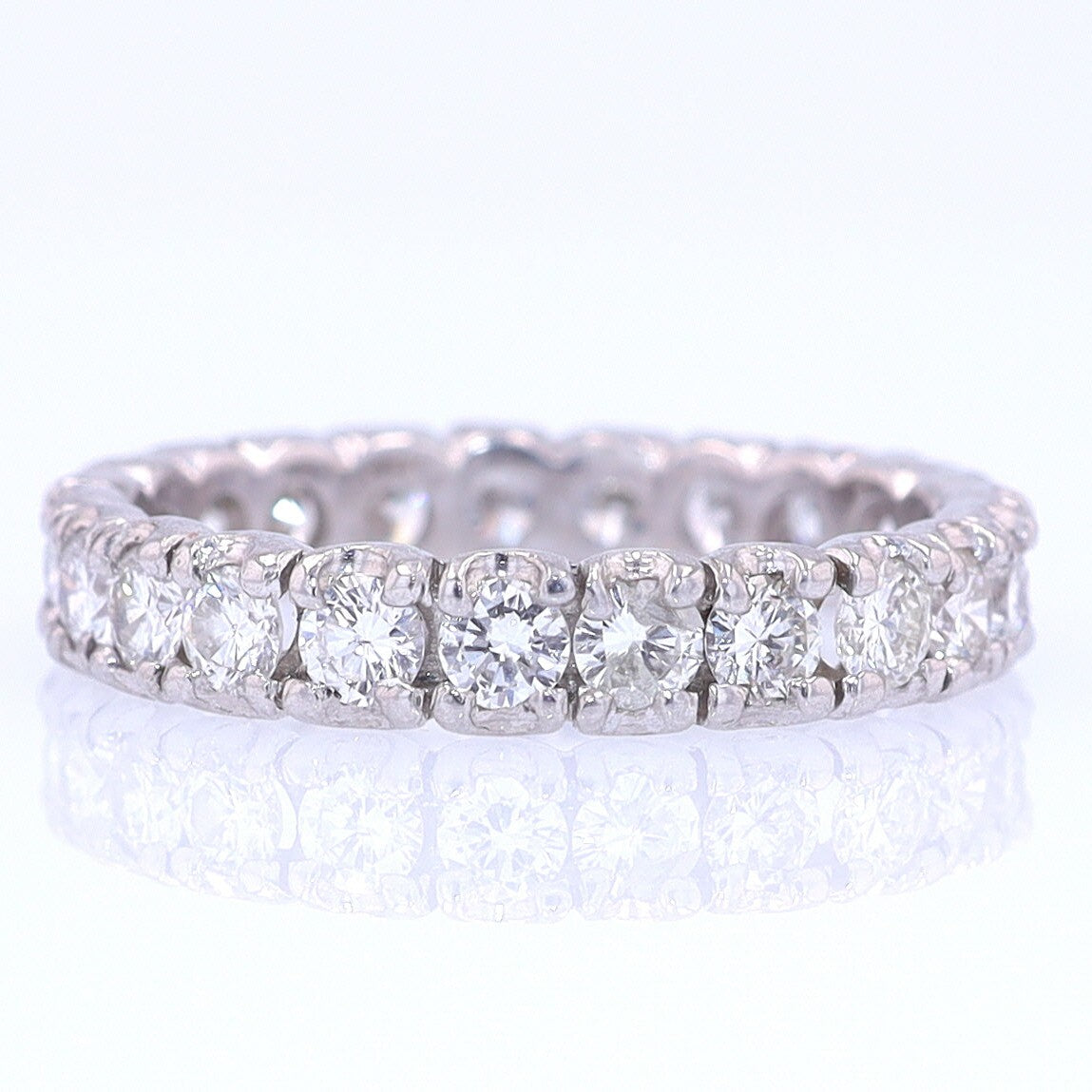 Vintage Unisex Platinum Diamond Eternity Wedding Band