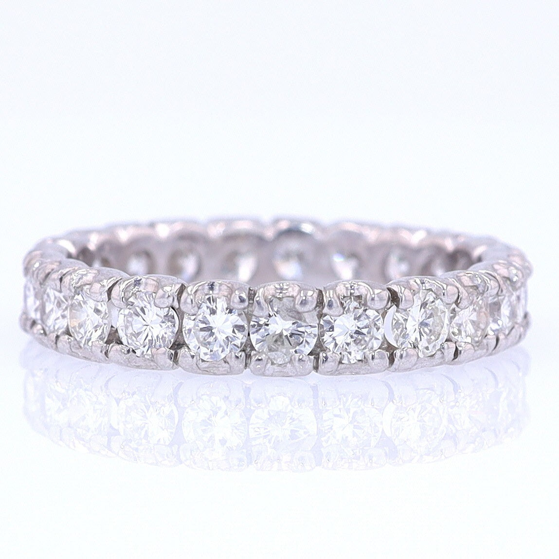 Vintage Unisex Platinum Diamond Eternity Wedding Band