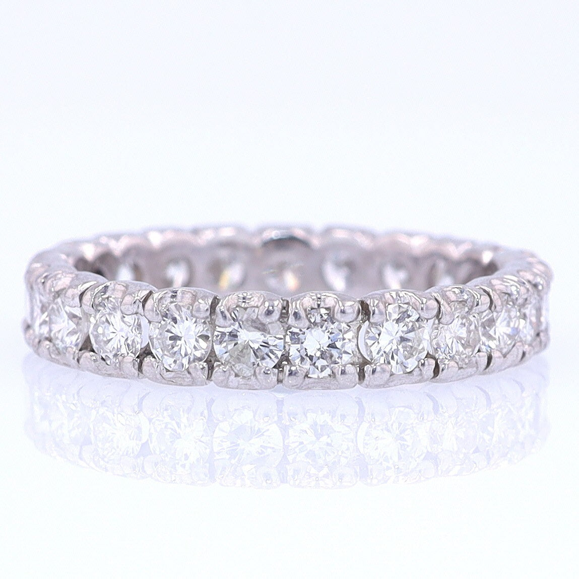 Vintage Unisex Platinum Diamond Eternity Wedding Band