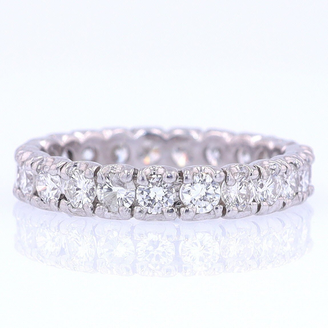 Vintage Unisex Platinum Diamond Eternity Wedding Band