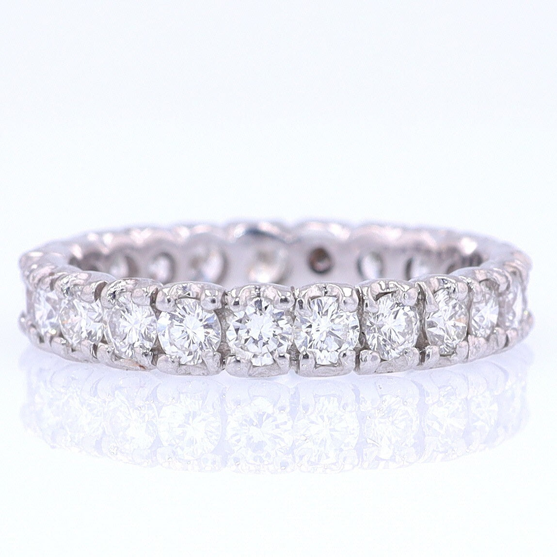 Vintage Unisex Platinum Diamond Eternity Wedding Band