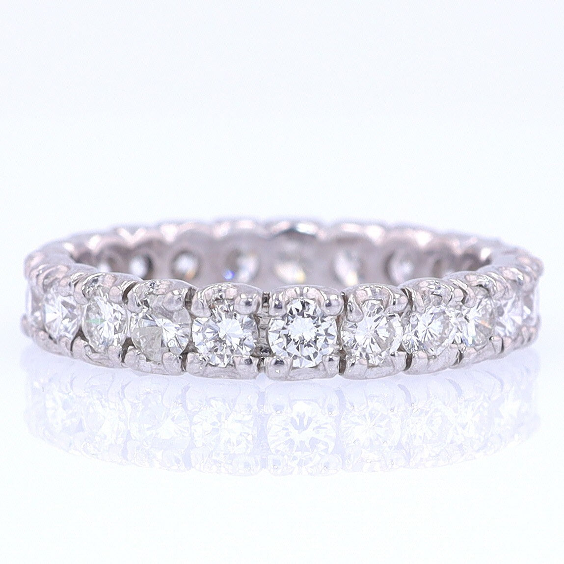 Vintage Unisex Platinum Diamond Eternity Wedding Band