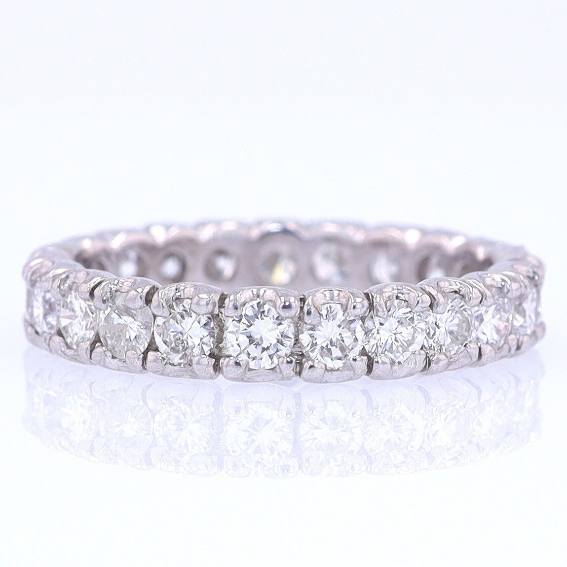 Vintage Unisex Platinum Diamond Eternity Wedding Band