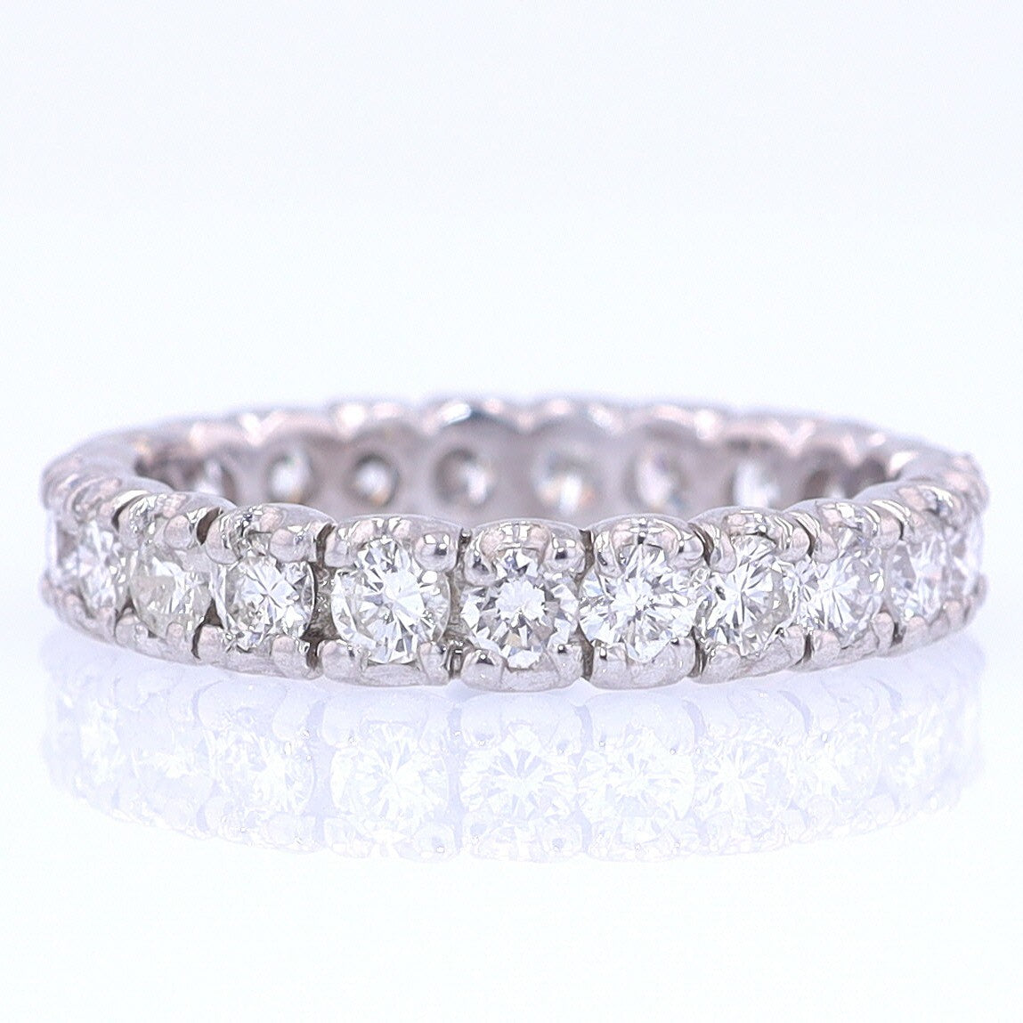 Vintage Unisex Platinum Diamond Eternity Wedding Band