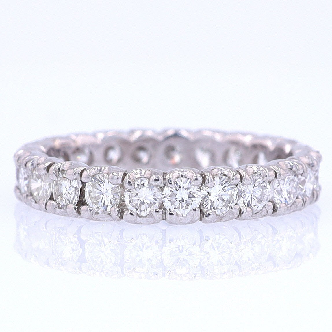 Vintage Unisex Platinum Diamond Eternity Wedding Band