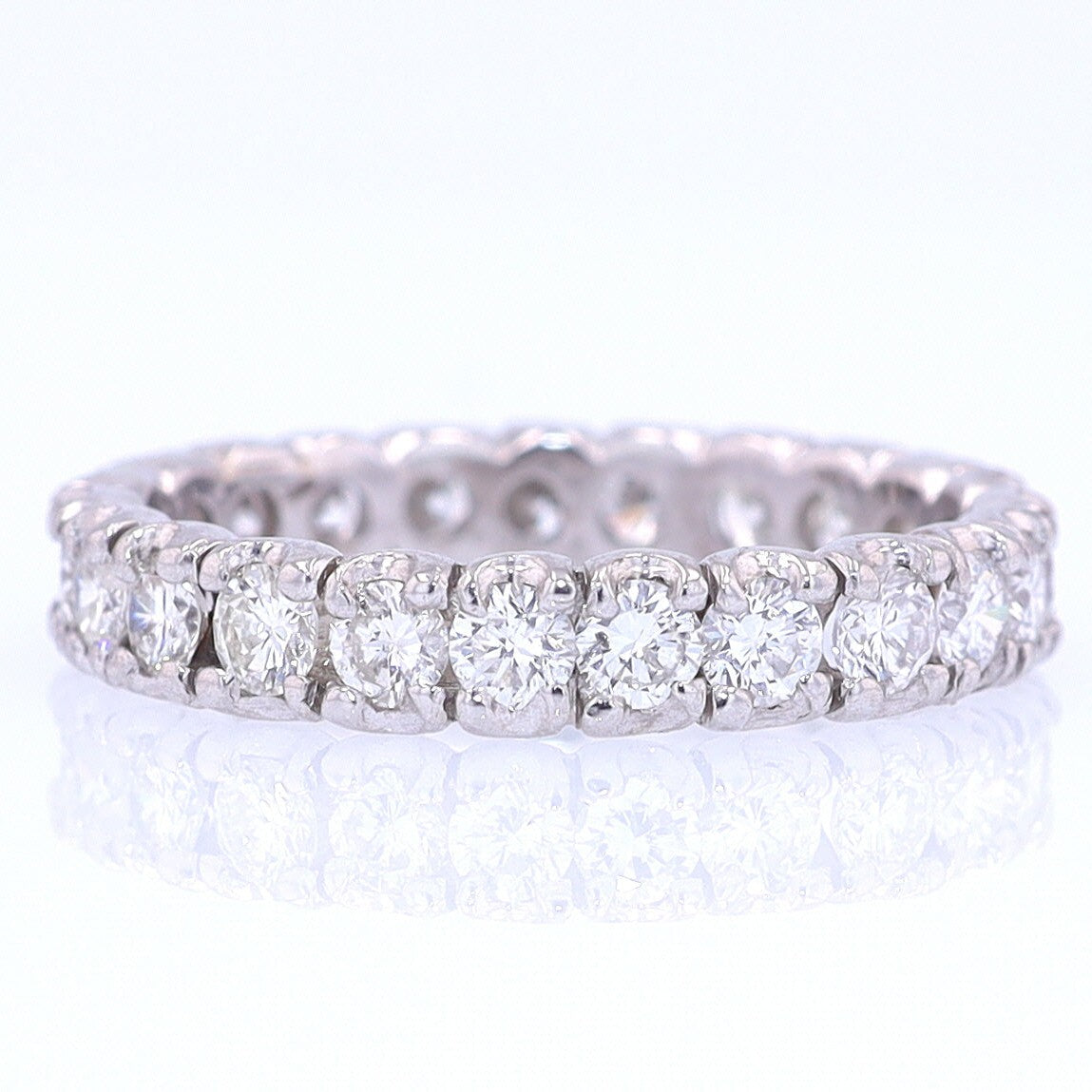 Vintage Unisex Platinum Diamond Eternity Wedding Band