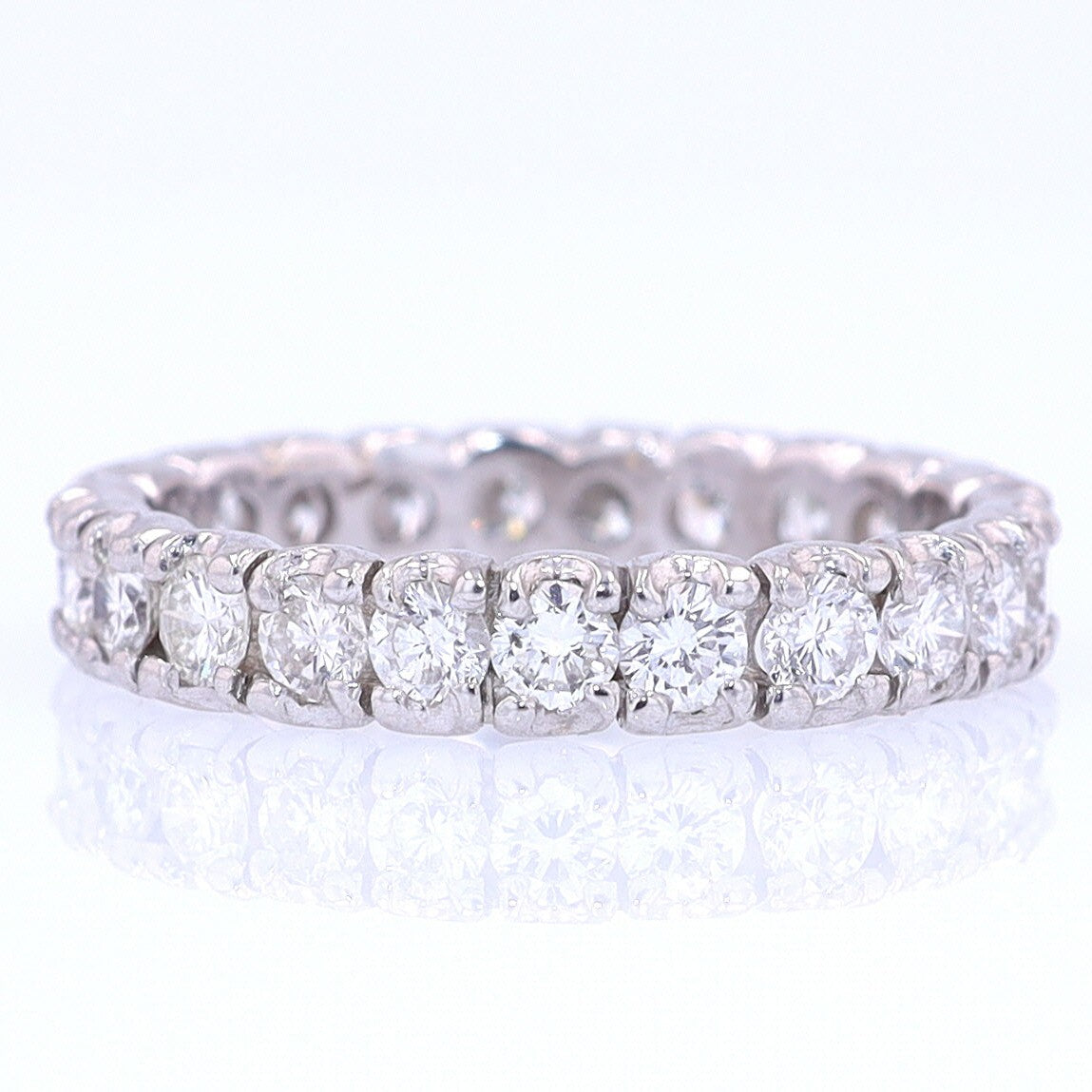 Vintage Unisex Platinum Diamond Eternity Wedding Band