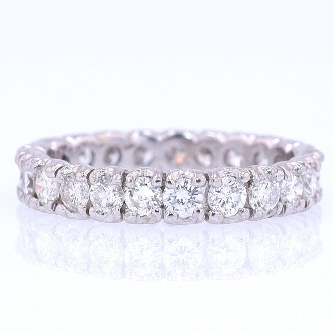 Vintage Unisex Platinum Diamond Eternity Wedding Band