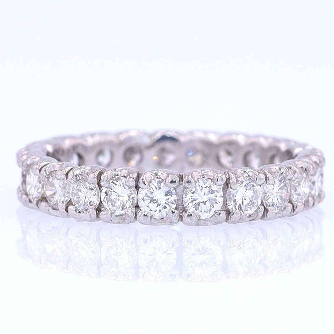 Vintage Unisex Platinum Diamond Eternity Wedding Band