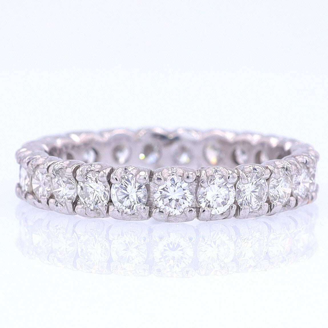 Vintage Unisex Platinum Diamond Eternity Wedding Band