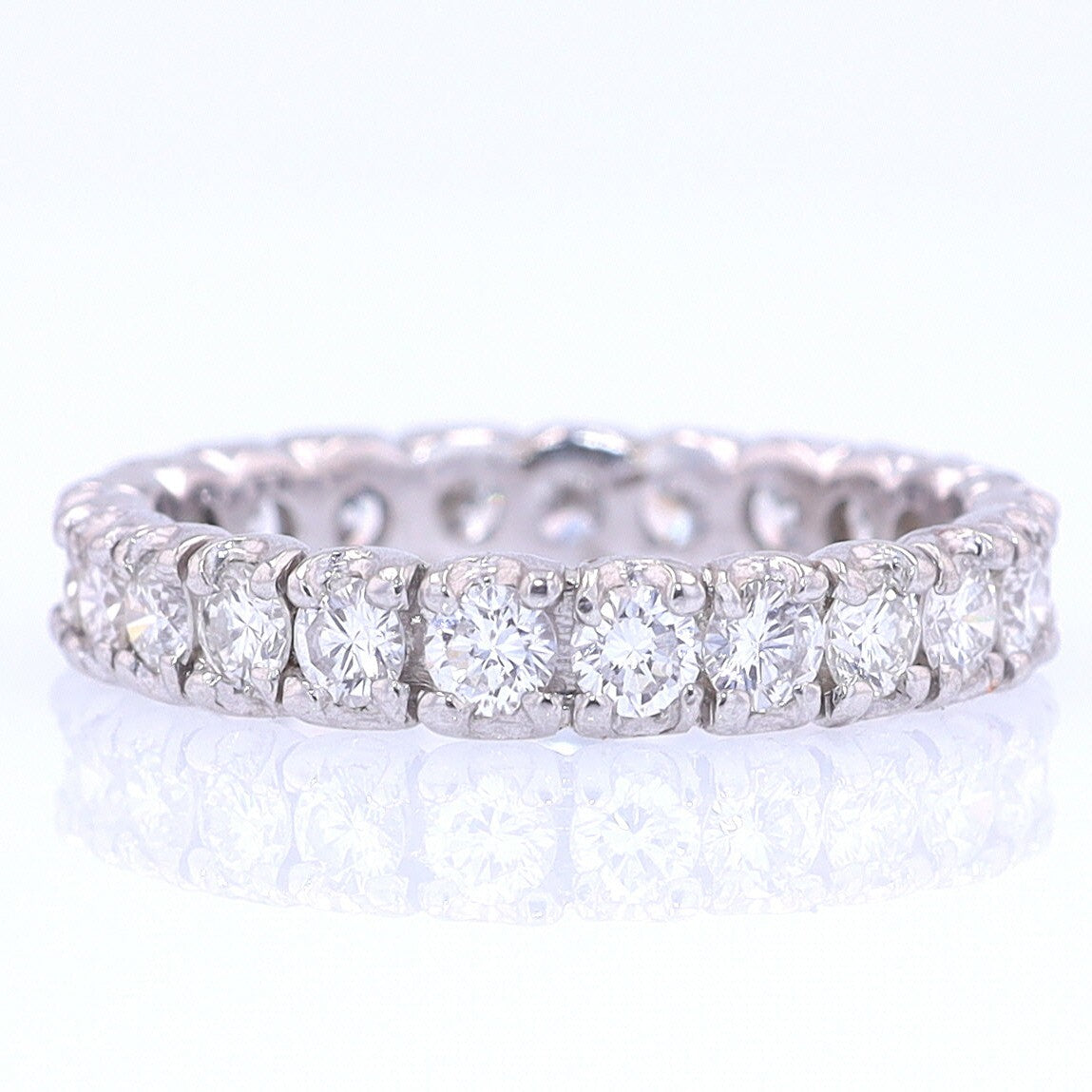 Vintage Unisex Platinum Diamond Eternity Wedding Band