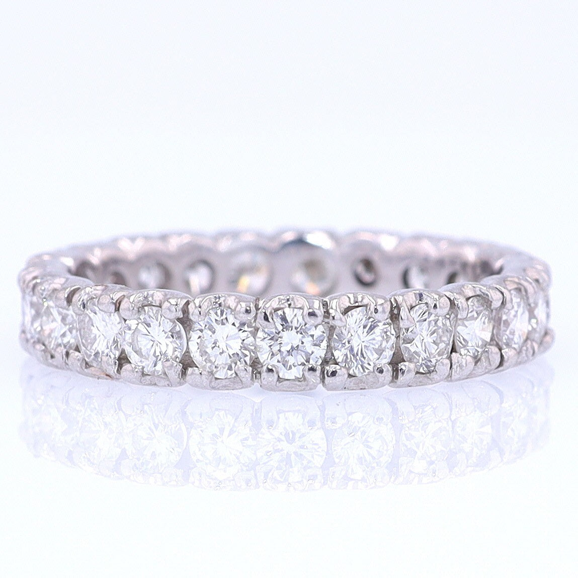 Vintage Unisex Platinum Diamond Eternity Wedding Band