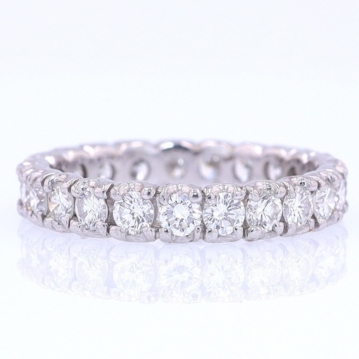 Vintage Unisex Platinum Diamond Eternity Wedding Band