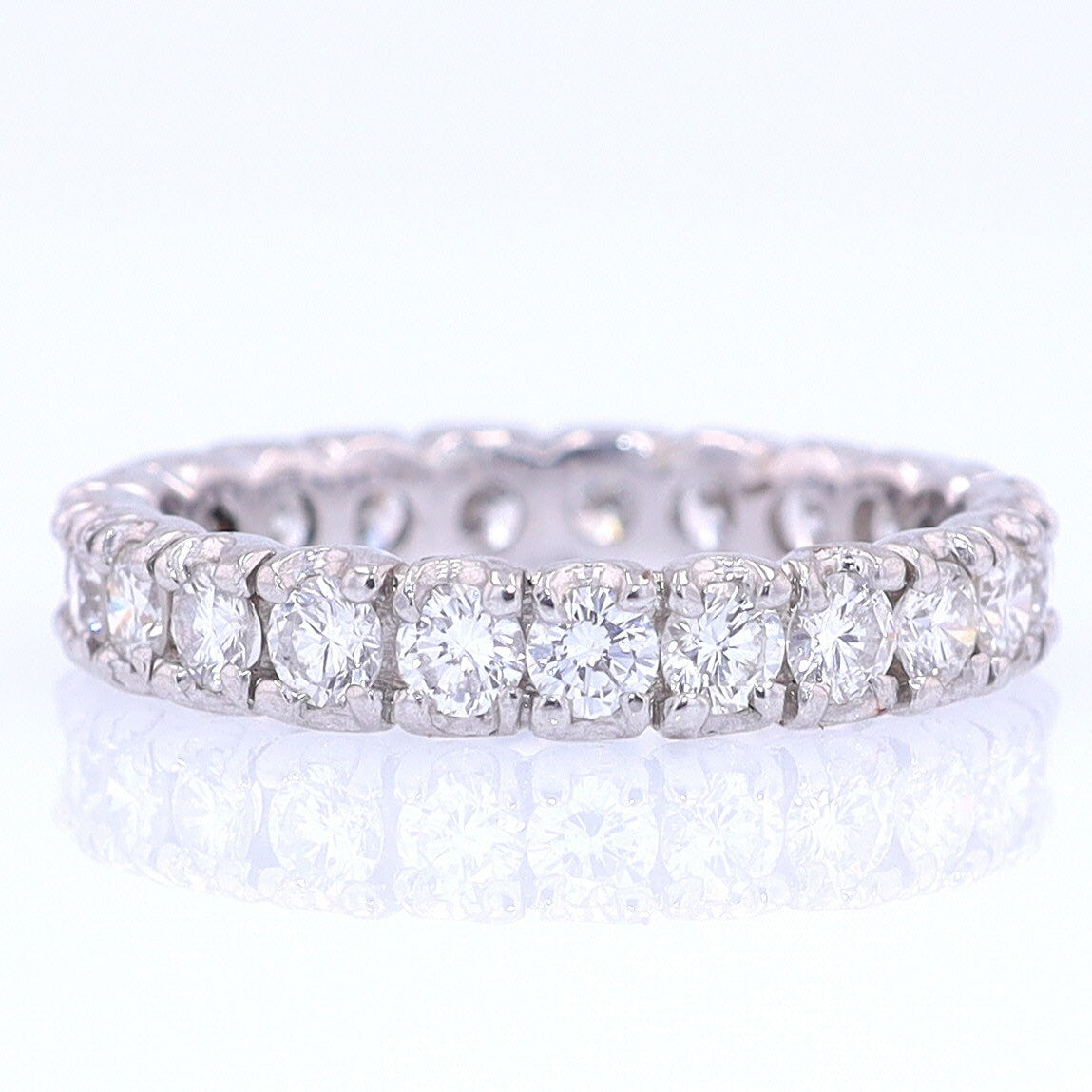 Vintage Unisex Platinum Diamond Eternity Wedding Band