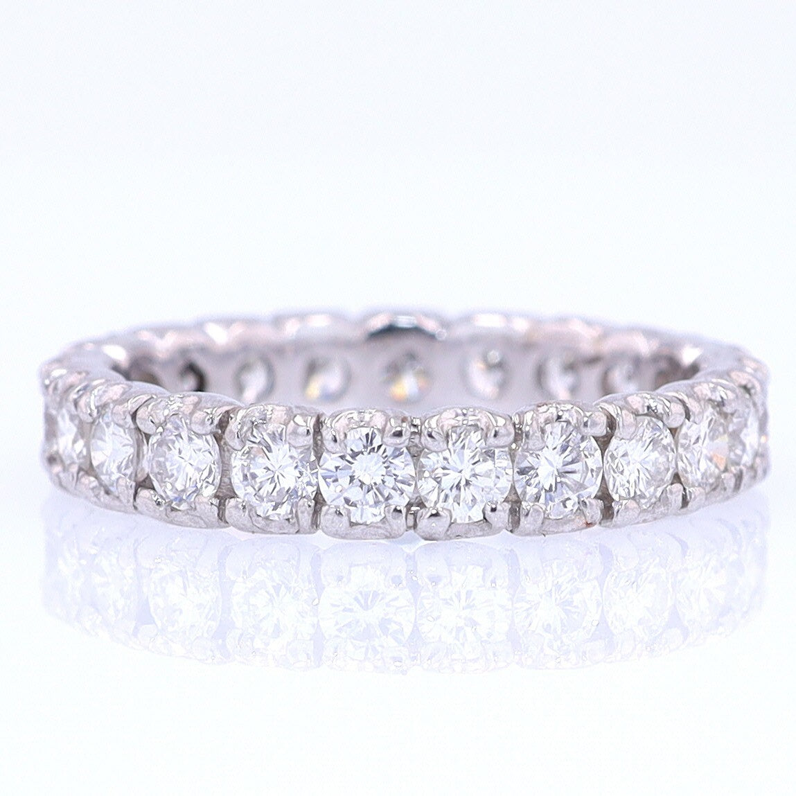 Vintage Unisex Platinum Diamond Eternity Wedding Band